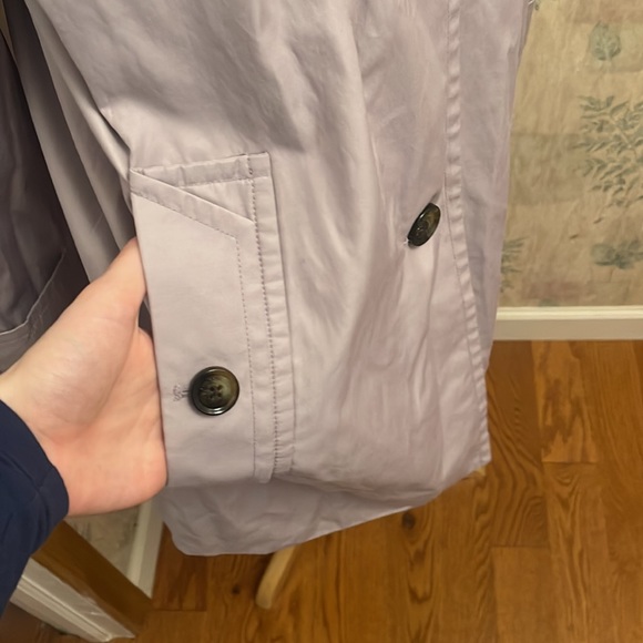 London Fog Pastel Purple Trench Coat with Hood - Picture 5 of 12